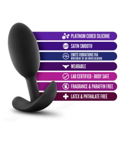 Luxe Wearable Vibra Slim Plug Medium Black