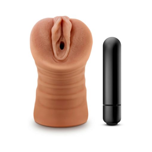 M For Men Julieta Vagina Stroker With Bullet Vibrator Tan - Image 2