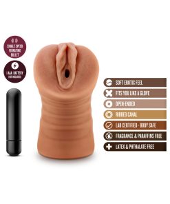 M For Men Julieta Vagina Stroker With Bullet Vibrator Tan
