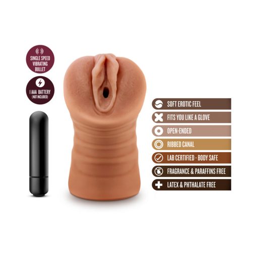 M For Men Julieta Vagina Stroker With Bullet Vibrator Tan - Image 6