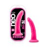 Neo Elite 7.5 In. Silicone Dual Density Dildo Neon Pink
