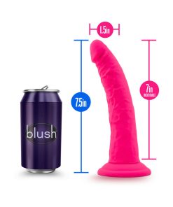 Neo Elite 7.5 In. Silicone Dual Density Dildo Neon Pink