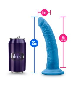 Neo Elite 7.5 In. Silicone Dual Density Dildo Neon Blue