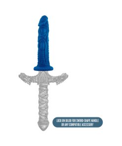 The Realm Draken 7.5 In. Silicone Lock On Fantasy Dildo Blue