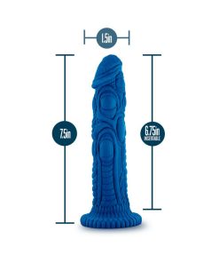 The Realm Draken 7.5 In. Silicone Lock On Fantasy Dildo Blue