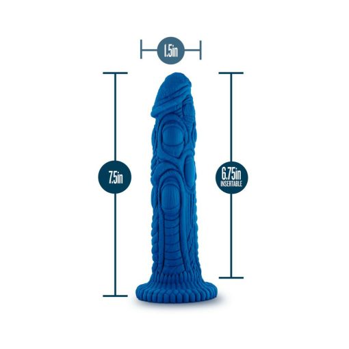 The Realm Draken 7.5 In. Silicone Lock On Fantasy Dildo Blue - Image 7