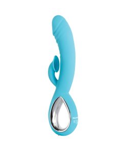 Evolved Triple Infinity Rechargeable Heating Suction Silicone Dual Stimulator Blue