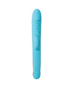 Evolved Triple Infinity Rechargeable Heating Suction Silicone Dual Stimulator Blue