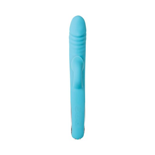 Evolved Triple Infinity Rechargeable Heating Suction Silicone Dual Stimulator Blue - Image 5