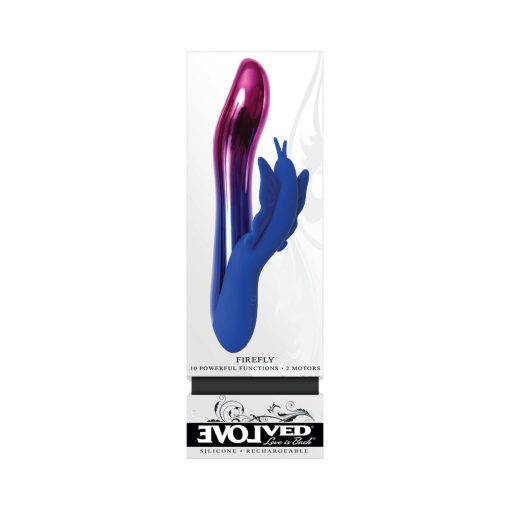 Evolved Firefly Rechargeable Silicone Dual Stimulator Blue/Pink - Image 8