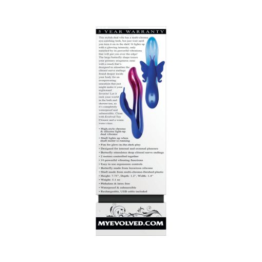 Evolved Firefly Rechargeable Silicone Dual Stimulator Blue/Pink - Image 9