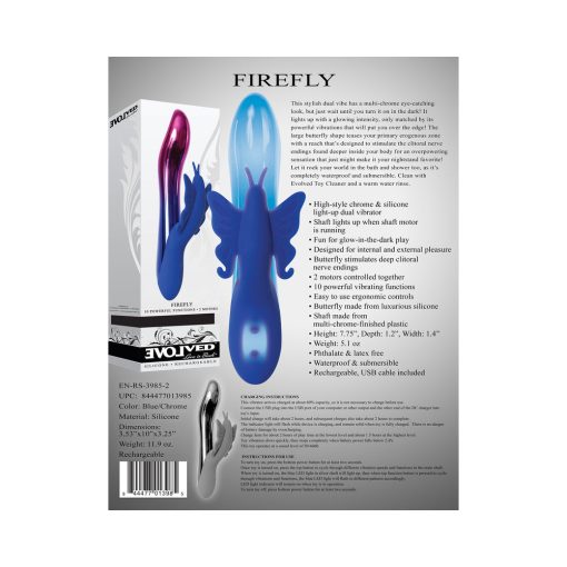 Evolved Firefly Rechargeable Silicone Dual Stimulator Blue/Pink - Image 10