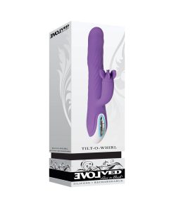 Evolved Tilt-O-Whirl Dual Stimulation Vibrator With Spinning Clit Stimulator Purple