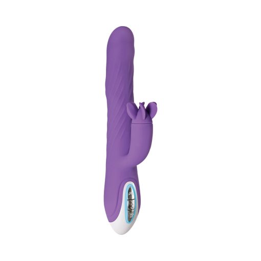 Evolved Tilt-O-Whirl Dual Stimulation Vibrator With Spinning Clit Stimulator Purple - Image 3