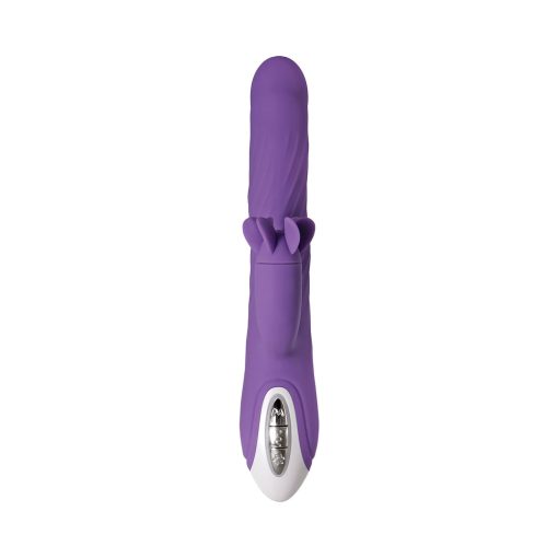 Evolved Tilt-O-Whirl Dual Stimulation Vibrator With Spinning Clit Stimulator Purple - Image 4
