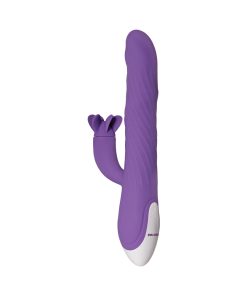 Evolved Tilt-O-Whirl Dual Stimulation Vibrator With Spinning Clit Stimulator Purple