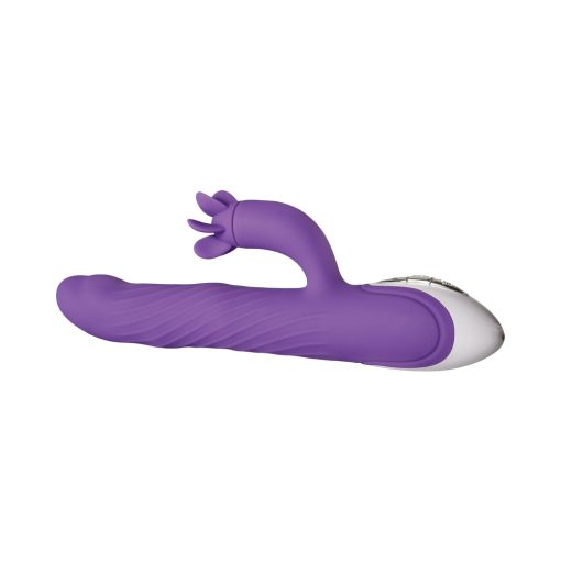 Evolved Tilt-O-Whirl Dual Stimulation Vibrator With Spinning Clit Stimulator Purple - Image 7