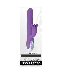 Evolved Tilt-O-Whirl Dual Stimulation Vibrator With Spinning Clit Stimulator Purple