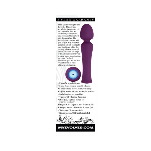 Evolved My Secret Wand Rechargeable Silicone Wand Vibrator Purple - Image 9