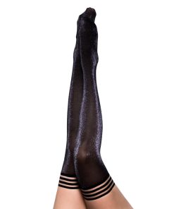 Kixies Kaylee Grey Shimmer Thigh-High Size A