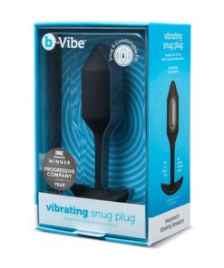 B-Vibe Vibrating Snug Plug 2 Rechargeable Weighted Silicone Anal Plug Black