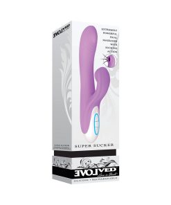 Evolved Super Sucker Rechargeable Thumping Suction Silicone Dual Stimulator Purple