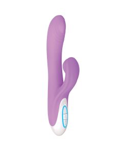 Evolved Super Sucker Rechargeable Thumping Suction Silicone Dual Stimulator Purple