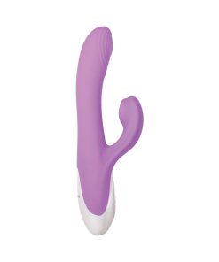 Evolved Super Sucker Rechargeable Thumping Suction Silicone Dual Stimulator Purple