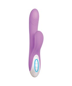 Evolved Super Sucker Rechargeable Thumping Suction Silicone Dual Stimulator Purple