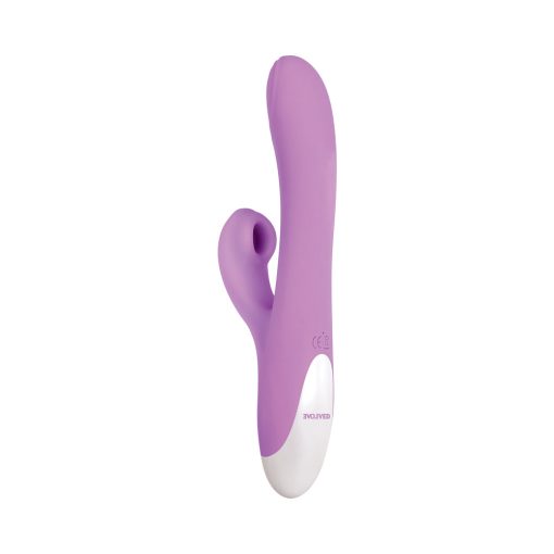 Evolved Super Sucker Rechargeable Thumping Suction Silicone Dual Stimulator Purple - Image 5