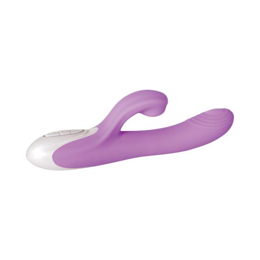 Evolved Super Sucker Rechargeable Thumping Suction Silicone Dual Stimulator Purple - Image 8