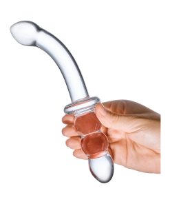 Glas 8 In. Ribbed G-Spot Glass Dildo