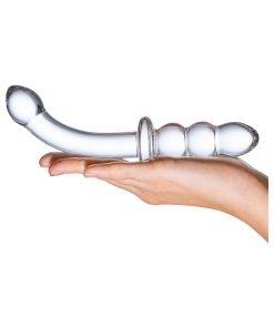 Glas 8 In. Ribbed G-Spot Glass Dildo