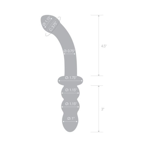 Glas 8 In. Ribbed G-Spot Glass Dildo - Image 7