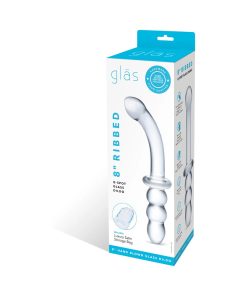 Glas 8 In. Ribbed G-Spot Glass Dildo