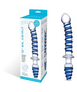 Glas 10 In. Mr. Swirly Double Ended Glass Dildo & Butt Plug