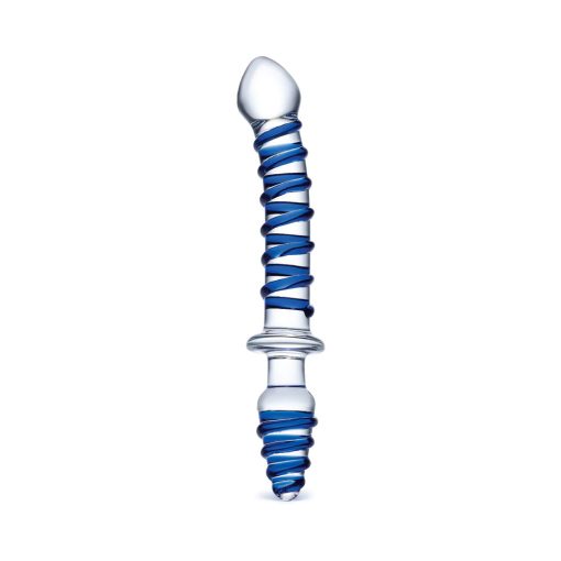 Glas 10 In. Mr. Swirly Double Ended Glass Dildo & Butt Plug - Image 2