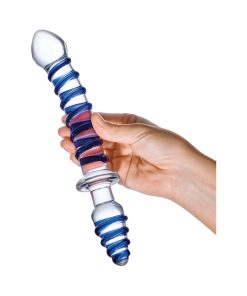 Glas 10 In. Mr. Swirly Double Ended Glass Dildo & Butt Plug