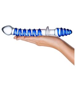 Glas 10 In. Mr. Swirly Double Ended Glass Dildo & Butt Plug