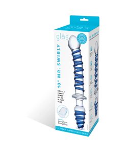 Glas 10 In. Mr. Swirly Double Ended Glass Dildo & Butt Plug