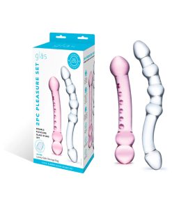Glas 2-Piece Double Pleasure Glass Dildo Set