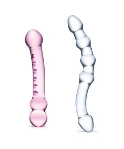 Glas 2-Piece Double Pleasure Glass Dildo Set