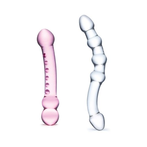 Glas 2-Piece Double Pleasure Glass Dildo Set - Image 2