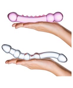 Glas 2-Piece Double Pleasure Glass Dildo Set