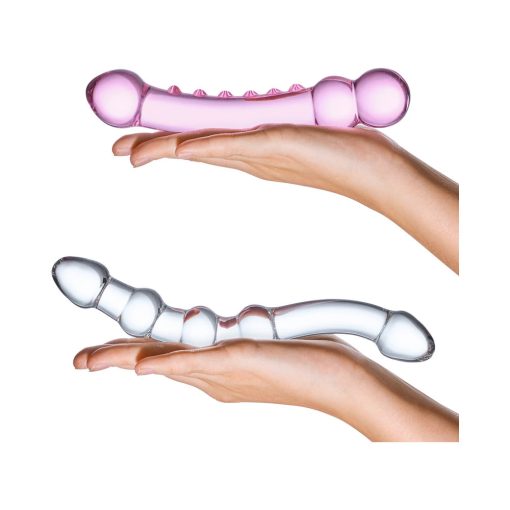Glas 2-Piece Double Pleasure Glass Dildo Set - Image 5