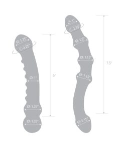 Glas 2-Piece Double Pleasure Glass Dildo Set
