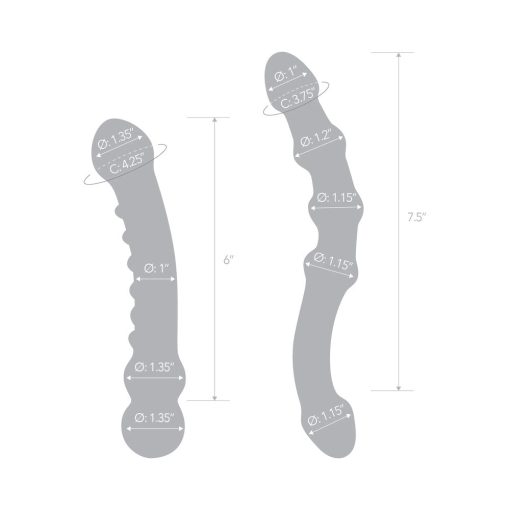Glas 2-Piece Double Pleasure Glass Dildo Set - Image 7