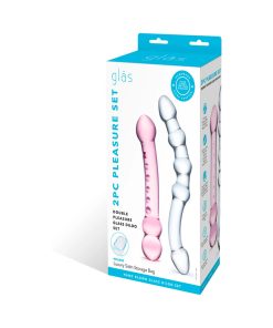 Glas 2-Piece Double Pleasure Glass Dildo Set