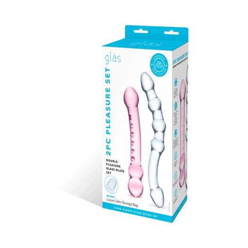 Glas 2-Piece Double Pleasure Glass Dildo Set - Image 8