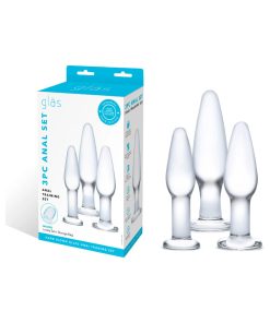 Glas 3-Piece Glass Anal Plug Training Set